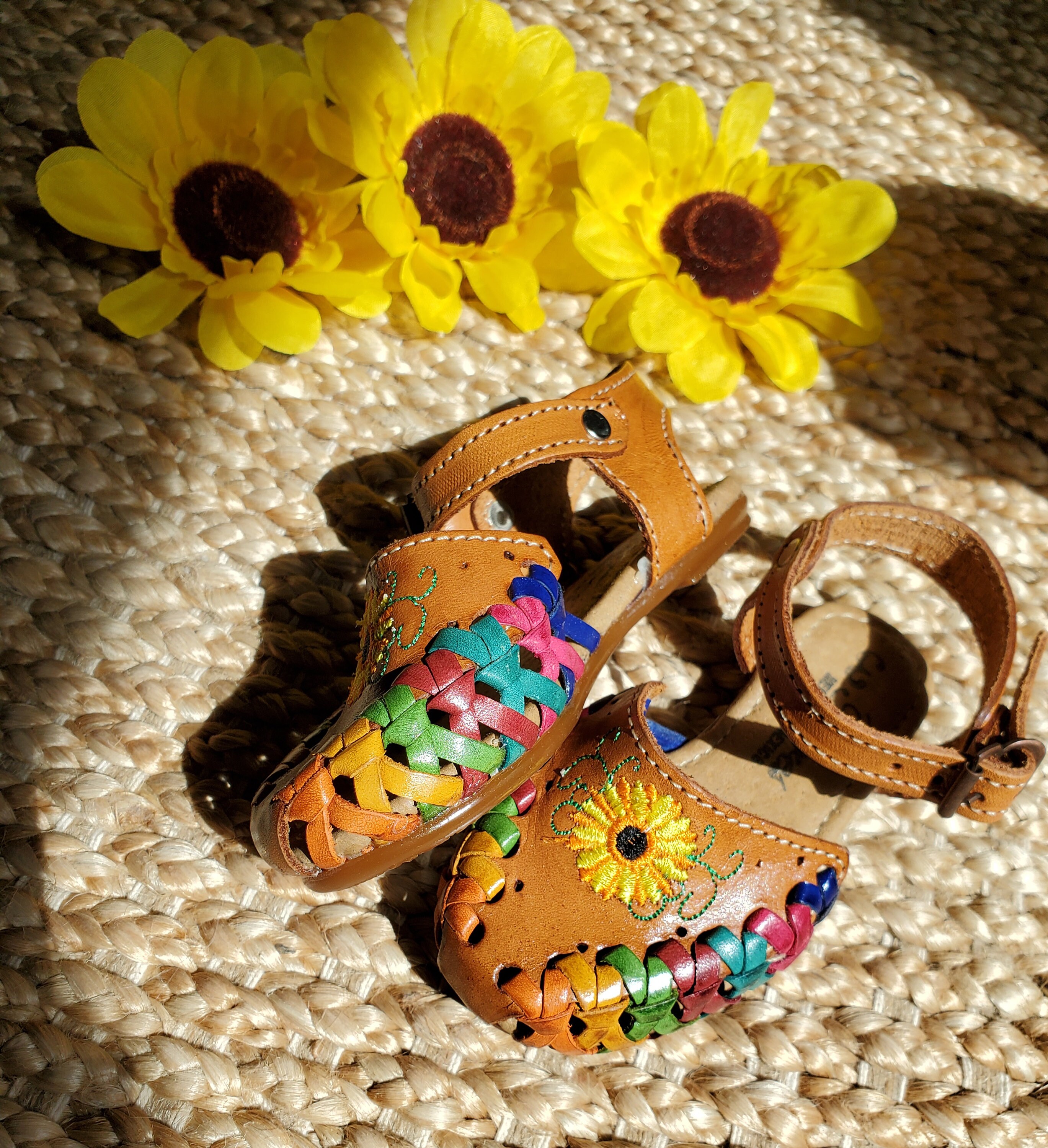 Huarache Sandal Sunflower for Baby / Mexican Sandals for Etsy Sweden