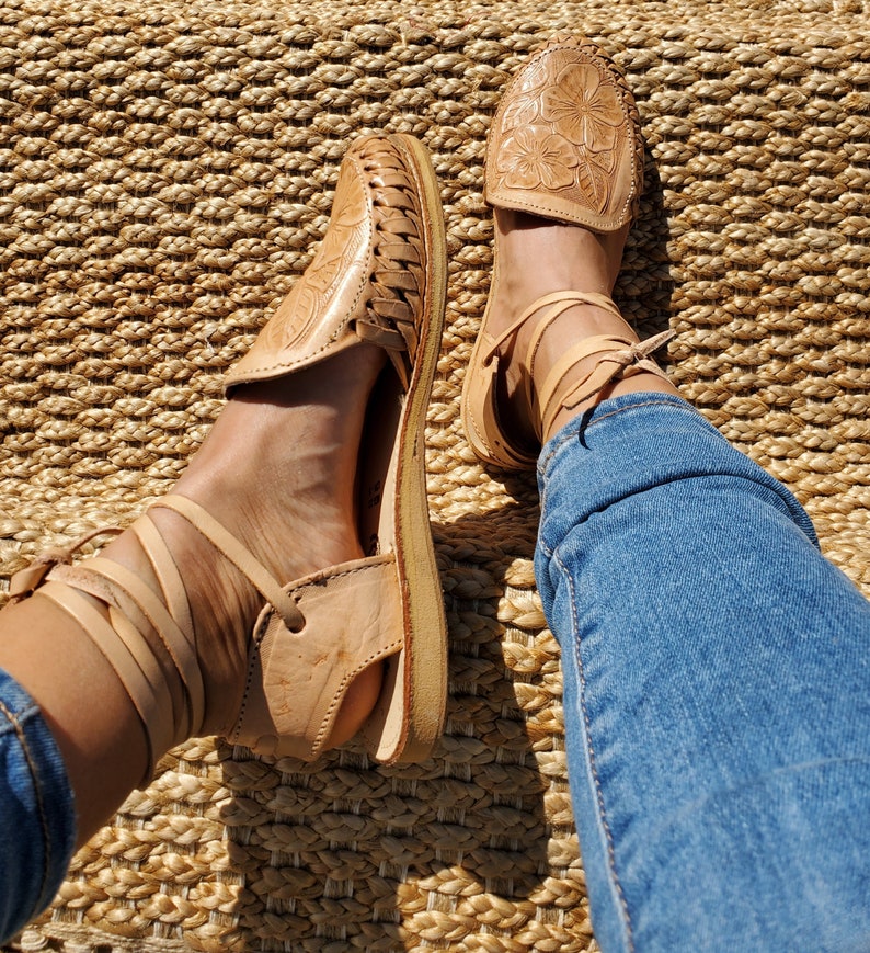 Huarache Sandalia Cincelados cordones para mujer / huaraches | Etsy España