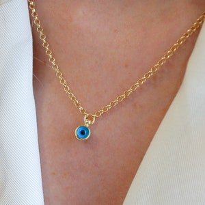 Gold Evil Eye Necklace, Nazar Necklace, Evil Eye Jewelry, Turkish Evil Eye, Greek Evil Eye Jewelry, Protection Jewelry, Gifts for her
