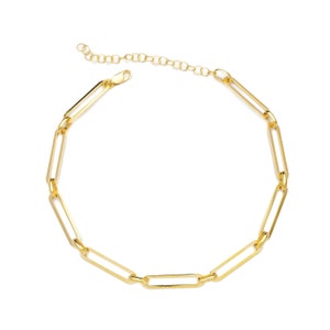 Gold Chain Link Bracelet, Link Chain Bracelet, Gold Layering Bracelet, Paperclip Bracelet, Classic Gold Bracelet, Gold Vermeil Bracelet