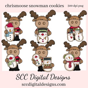 Weihnachts elch PNG, Schneemann Schneemann, Weihnachtsmann Hut, DIY Geschenk für Sie, Exklusive Clipart, Sofort Download, kommerzielle Nutzung Clip Art Set