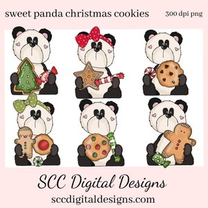 Panda PNG, Weihnachten Lebkuchen, Weihnachtsplätzchen, Weihnachtsplätzchen, Diy Geschenk für Sie, Exklusive Clipart, Sofort Download kommerzielle Nutzung Clip art