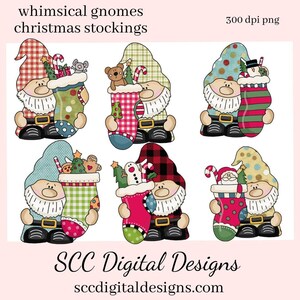 Wichtel PNG, Weihnachtsstrumpf, Lebkuchen, Maus, Bär, Süßigkeiten, DIY Geschenk für Sie, exklusive Clipart, Kommerzielle Nutzung Clip Art Set