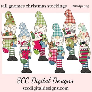 Große Zwerge PNG, Weihnachtsstrümpfe, Weihnachtsmann, Schneemann, Dy Geschenk für Sie, Sofort Download, Exklusive Clipart, Kommerzielle Nutzung Clip Art PNG Set