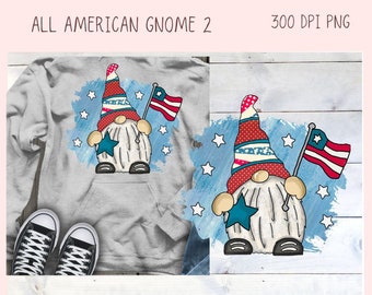 patriotic gnome png designs for tumblers, 4th of July gnome sublimation designs for shirts for women, American flag gnome png files for