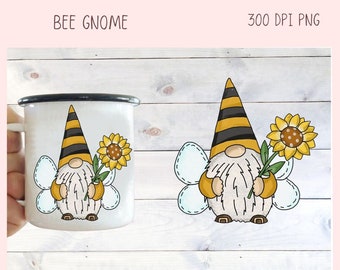 bee gnome png files for wind spinners, sunflower gnome sublimation designs for shirts png designs, garden gnome clip art for commercial use