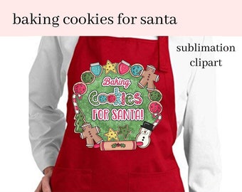 Baking Cookies for Santa Sublimation Clipart - DIY Holiday Party Printables - Create Kid's T-Shirts, Hoodie - Gingerbread, Snowman