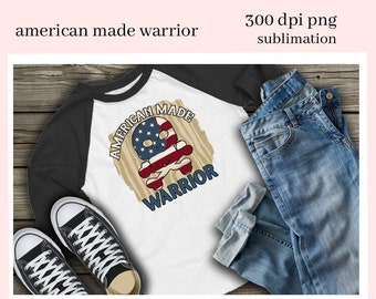 American Made Warrior Sublimation Clipart - Create Patriotic T-Shirts, Hoodies, Mugs, Tumblers & More! Patriots' Military Hero Tee