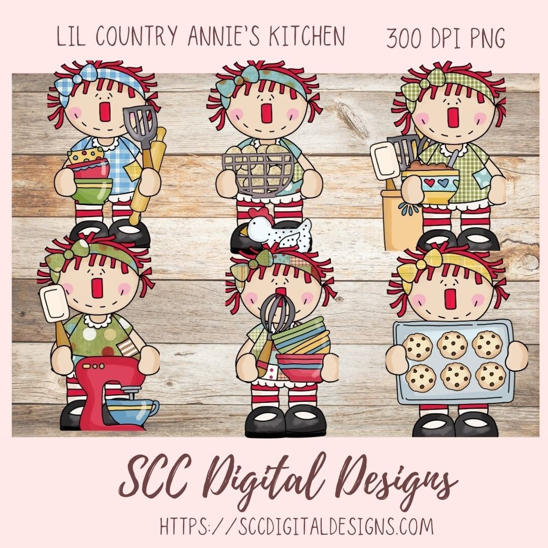 Annie Clipart for Stickers for Women, Kitchen PNG Designs for ...