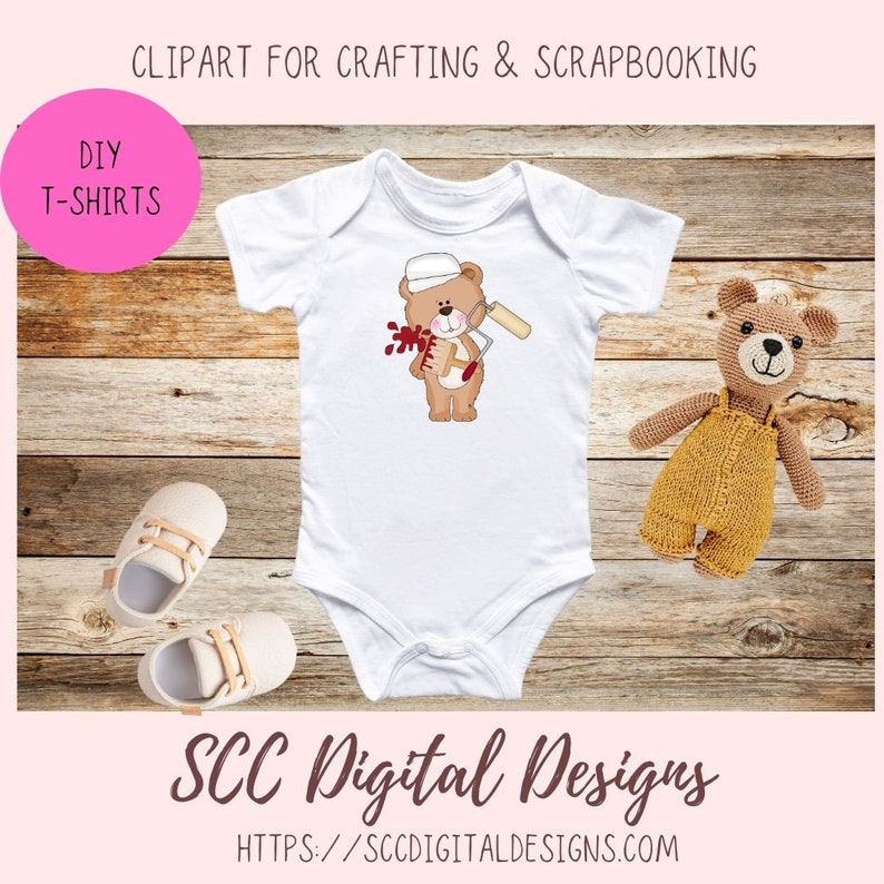 Construction Bears Clipart for Kids T-shirt, Whimsical Wildlife for ...