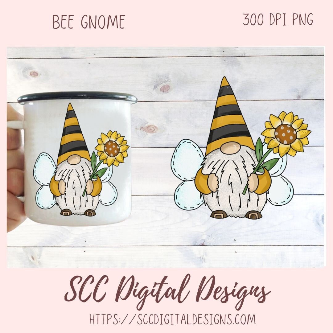 Bee Gnome Png Files for Wind Spinners Sunflower Gnome Etsy