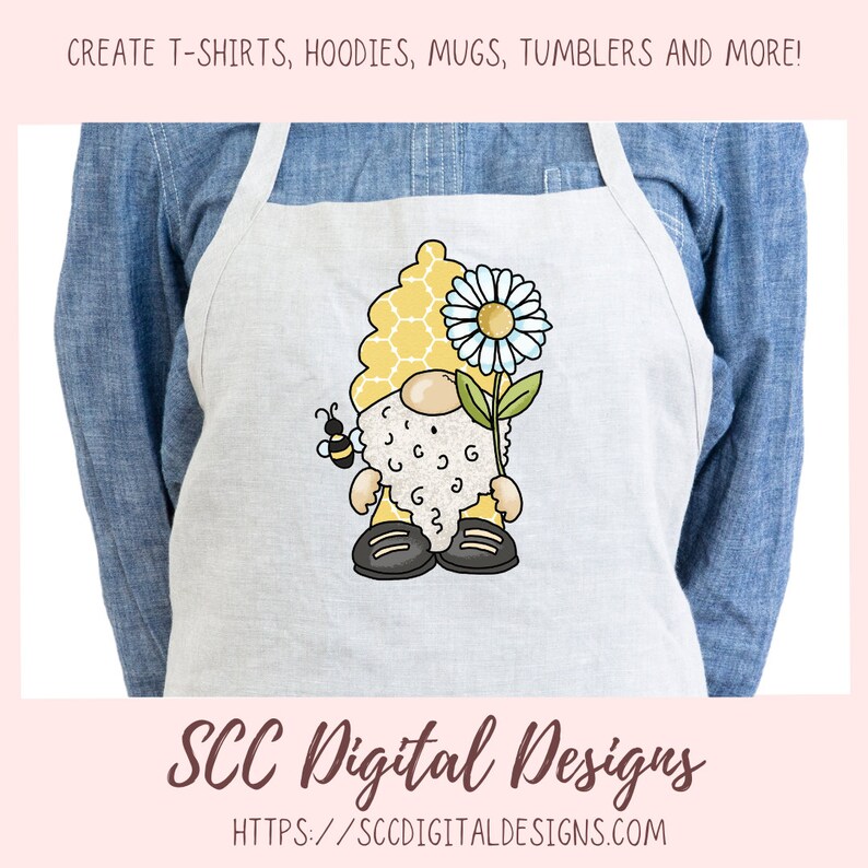 honey bee gnome png designs for cups, bumble bee gnome png files for kids shirts, sunflower gnome sublimation designs for shirts png clipart image 4