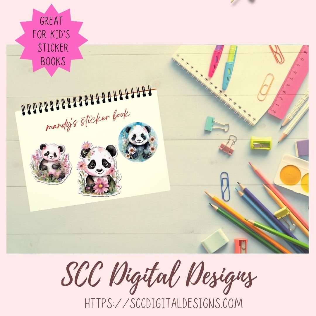 Cute Panda Bear Stickers for Digital or Paper Planners - Etsy