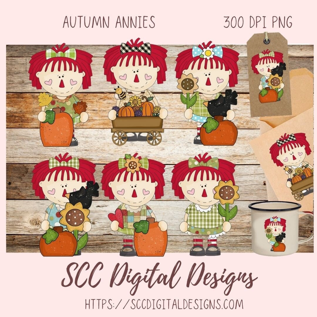 Annie Clipart for Stickers for Kids, Pumpkins, Black Birds ...