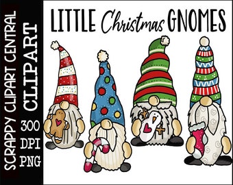 Little Christmas Gnomes Sublimation Clipart - Merry Christmas T-Shirt Design - Coffee Mug PNG - Create DIY Printables - Commercial Use