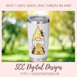 honey bee gnome png designs for cups, bumble bee gnome png files for kids shirts, sunflower gnome sublimation designs for shirts png clipart image 5
