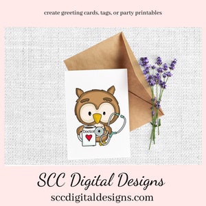 Get Well Soon Cute Owls Clipart Owl with Nurse & Doctor Mug, Thermometer, X-ray, Create Mugs, T-Shirts, Feel Better Greeting Cards or Tags image 2