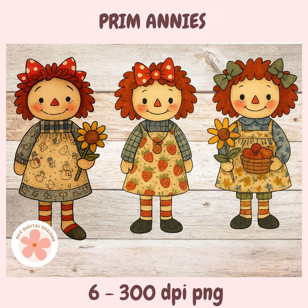 Prim Rag Doll Annie PNG, Vintage Dolls Primitive Clipart, Country Folk ...