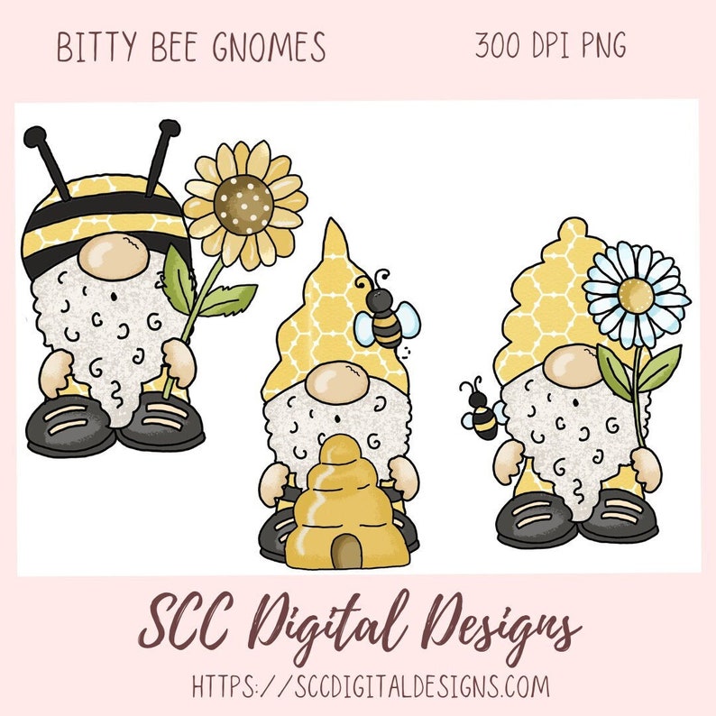 Honey Bee Gnome Png Designs for Cups, Bumble Bee Gnome Png Files for ...