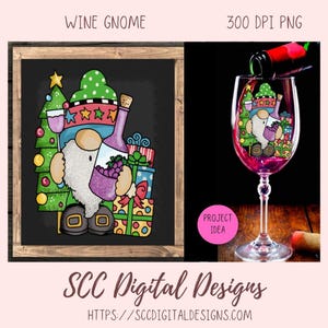 Wine Gnome PNG, Gnome Sublimation Clipart Tumbler Graphics, Wine Gnome Hostess Gift Tags, Scrapbool Elements Clip Art, Wine Gnome Decal PNG