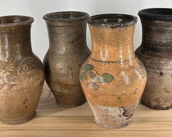Ancient clay pot, Antique clay vessel, Rustic ceramic bowl, Pottery jug, Primitive rustic earthenware, Home decor, Earthenware, Hand-made