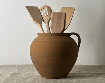 Pot en argile antique, récipient en argile antique, bol en céramique rustique, pichet en poterie, faïence rustique primitive, décoration d'intérieur, faïence, fait main