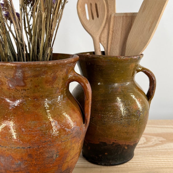 Ancient clay pot, Antique clay vessel, Rustic ceramic bowl, Pottery jug, Primitive rustic earthenware, Home decor, Earthenware, Hand-made