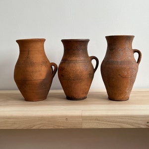 Ancient clay pot, Antique clay vessel, Rustic ceramic bowl, Pottery jug, Primitive rustic earthenware, Home decor, Earthenware, Hand-made