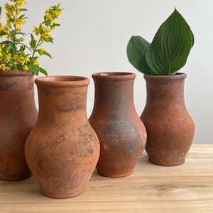 Antique Terracotta Vase, Terracotta vases, Vintage Floral Vase,  Terracotta Vases for Flowers, Dried Flowers Coarse Pottery