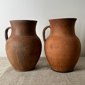 Vintage Brown Clay Pot Handmade in Ukraine - Vase for Flowers - Handmade clay pot - antique brown clay pot