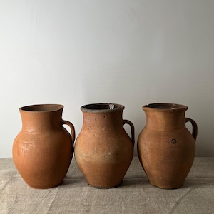 Vintage Terracotta Clay Vase | Handmade Ukrainian Pottery | Wabi-Sabi Aged Clay Pot | Mid-Century Farmhouse Decor | Unique Home Accent