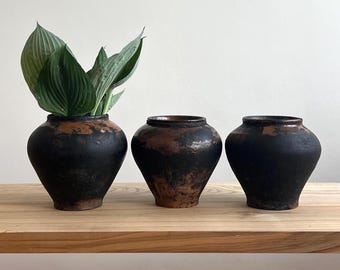 Ancient clay pot, Antique clay vessel, Rustic ceramic bowl, Pottery jug, Primitive rustic earthenware, Home decor, Earthenware, Hand-made