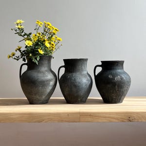 Ancient clay pot, Antique clay vessel, Rustic ceramic bowl, Pottery jug, Primitive rustic earthenware, Home decor, Earthenware, Hand-made