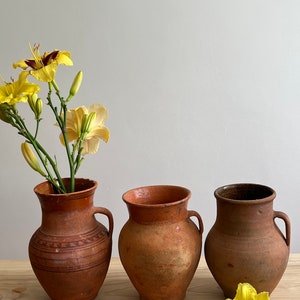 Antique Terracotta Vase Terracotta Vases With Handle Vintage Floral
