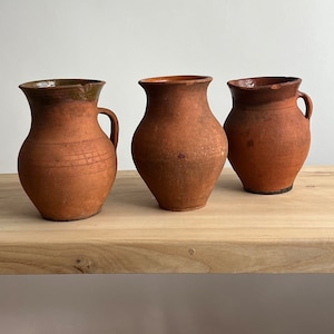Terracotta Clay Vase, Vintage Terracotta Vase, Brown Clay Pot, Antique Vase, dried flowers vase, Handmade ceramics, rustic kitchen decor