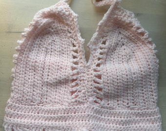Baby Pink Handmade Ren Faire Crop Top Size S