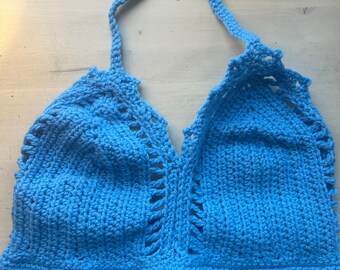 Blue Handmade Ren Faire Crop Top Size M