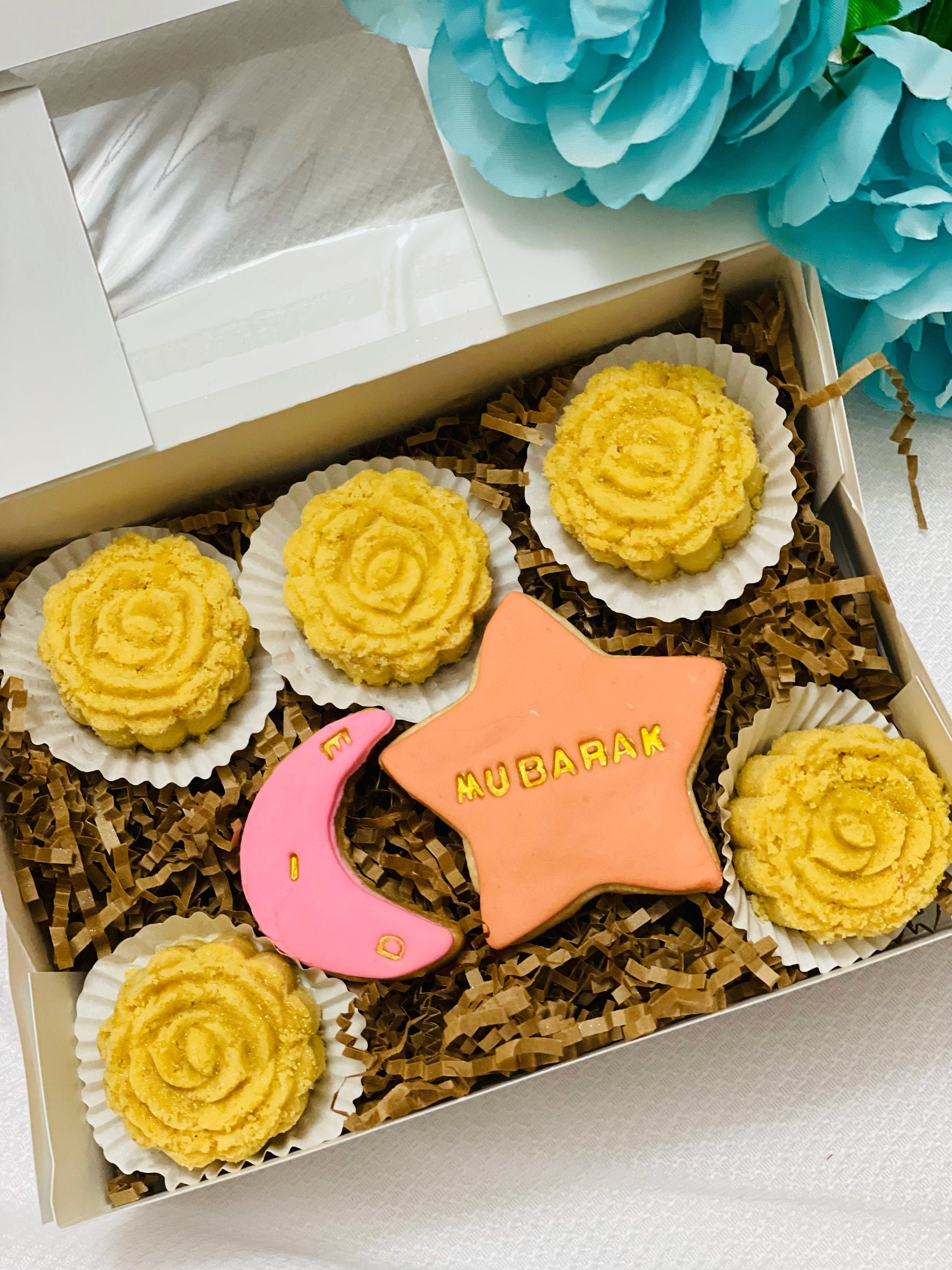 Eid Mubarak Moon and Star Sugar Cookies with Besan chichpea Etsy