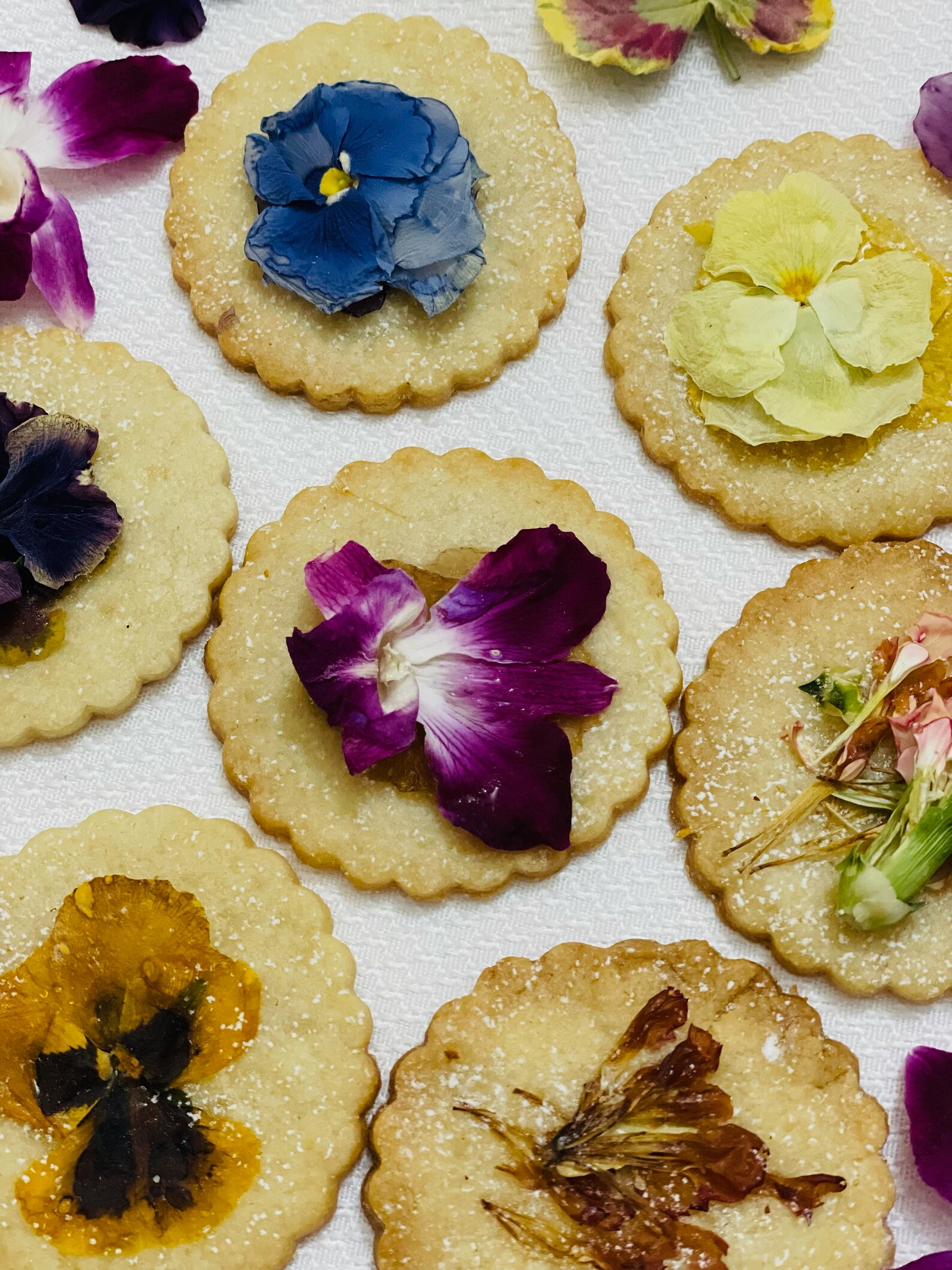 Edible Flower Pressed Shortbread Cookies Etsy