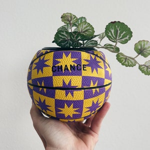 Basketball Planter / Mini Basketball with Stand / Sport Plant Holder / Basketball Decor / Hypebeast Decor / Custom Planter / Indoor Planter