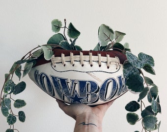 Dallas Cowboys Football / Cowboys Football/Football Planter with Stand / Indoor Planter / Football Decor / Football Gift / Vintage Cowboys