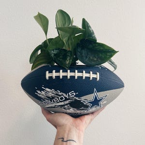 Dallas Cowboys Football / Football Planter / Vintage Dallas Cowboys / Indoor Planter / Vintage Football / Football Gift / Cowboys Football