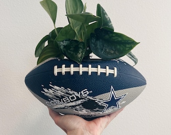 Dallas Cowboys Football / Football Planter / Vintage Dallas Cowboys / Indoor Planter / Vintage Football / Football Gift / Cowboys Football