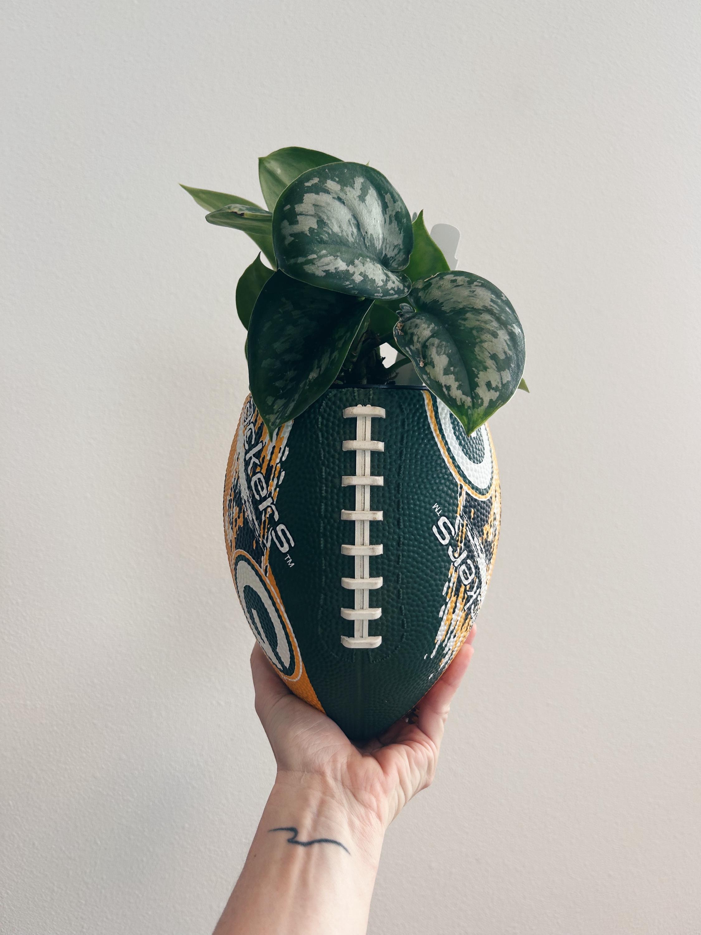 Greenbay Packers Football / Football Planter / Vintage Greenbay Packers / Indoor Planter / Vintage Football / Packers Football /