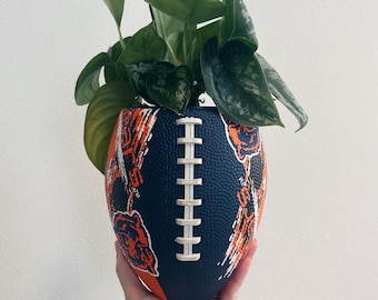 Chicago Bears Football / Chicago Bears Football Planter / Football Planter with Stand / Indoor Planter / Football Planter /Vintage Football