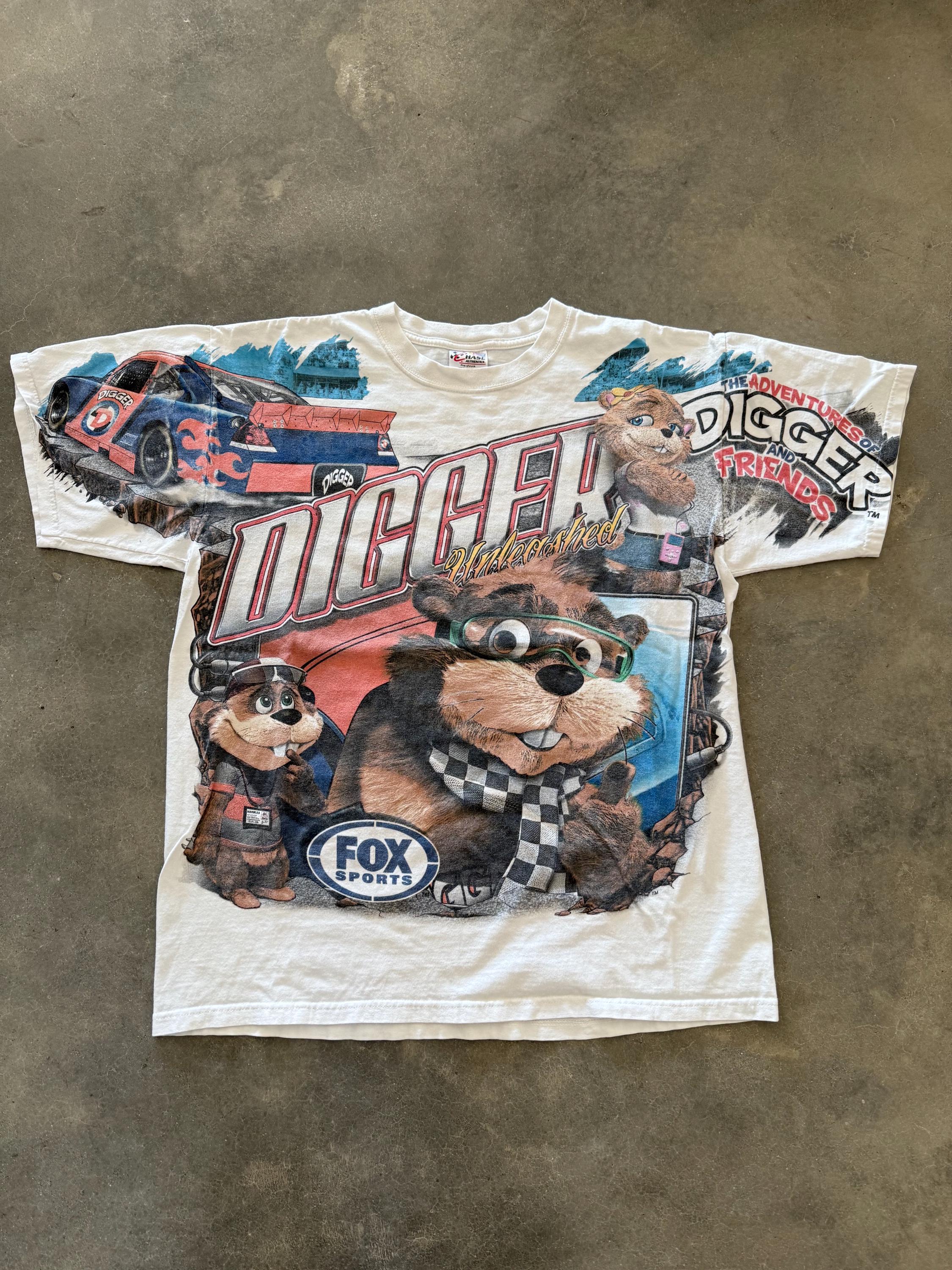 Vintage Fox Sports Nascar Digger T Shirt Size 3 Xl - Etsy
