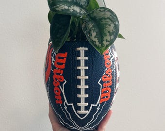 Denver Broncos Football / Football Planter / Denver Broncos / Indoor Planter / Vintage Football / Vintage Denver Broncos / Vintage NFL
