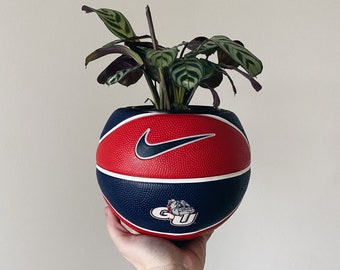 Gonzaga Basketball Planter / Mini Size Gonzaga Basketball / Sport Plant Holder / Basketball Decor / Indoor Planter / Coach’s Gift / Upcycled