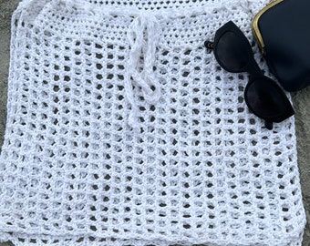 Crochet Skirt Beach Cover Up Mesh