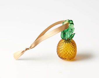 Pineapple Ornament, Blown Glass, Handblown